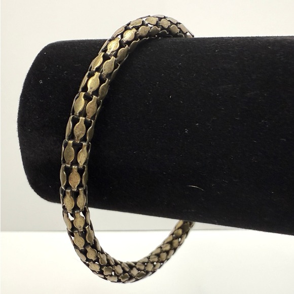 Vintage Style Bangle Bracelet Mesh Snake Design Gold Tone Jewelry Wrist 8.25 - Picture 5 of 7
